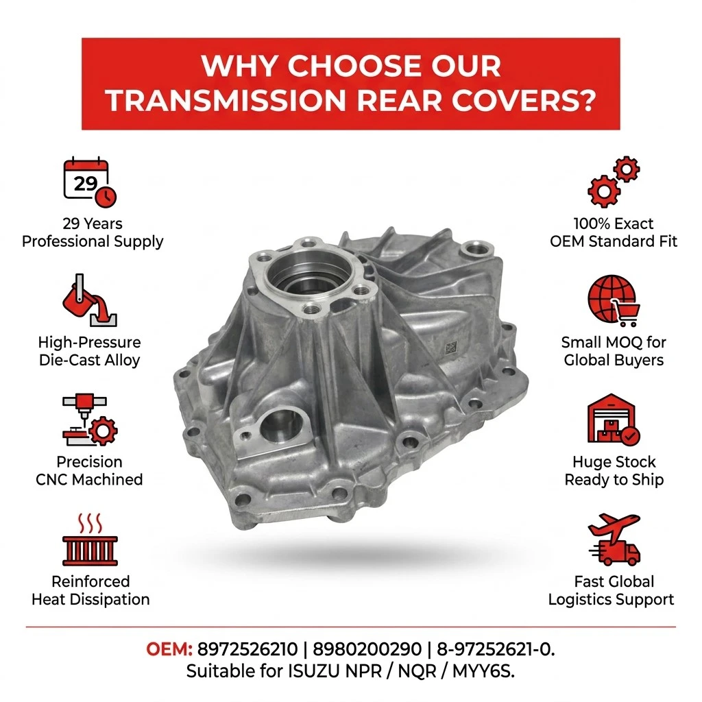 8972526210 8980200290 8980200252 MYY Transmission Rear Cover For ISUZU NPR NQR FM100 FM600G6 8972526210 8980200290 8980200252 MYY Transmission Rear Cover For ISUZU NPR NQR FM100 FM600G6